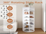 Rotating Shoe Rack Tower, 7-Tier Spinning Storage Rack, Free Standing 360&deg Revolving Shoe 76765227
