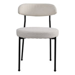 ZUN Boucle Upholstered Dining Chairs with Curved Backrest & Metal Legs Set of 2, Beige W2740P214245