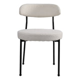 ZUN Boucle Upholstered Dining Chairs with Curved Backrest & Metal Legs Set of 2, Beige W2740P214245