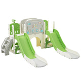 ZUN Kids Slide Playset Structure 8 in 1, Freestanding Ocean Themed Set with Slide, Arch N710P176322F