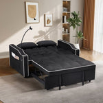 ZUN 1 multifunctional foldable sofa bed in 3 different lengths, modern sofa, upgraded suede fabric, W1910P268394