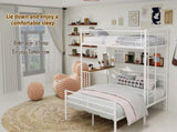 Sturdy Metal Twin Over Full Bunk Bed Frame with Practical Ladder & Storage Shelf, Modern W1935P463331