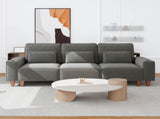 Dark Gray Chenille Deep Seat 3-Seater Sofa with Brushed Stainless Steel Cup Holders and 3 Decorative 15727066