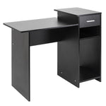 ZUN High-quality Integrated Melamine Board Computer Desk with Drawer 8526 Black 24627158