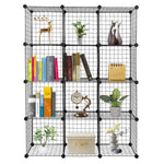 ZUN 12-Cube Organizer Cube Storage Storage Shelves Wire Cube Storage Origami Shelves Metal Grid 82647882