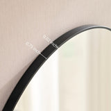 Wall Mirror 36*22 Inch Black Metal Framed Arched Mirror Metal Framed Mirror Round Vanity Mirror W2091P345022