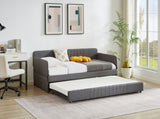 Daybed, sofa bed metal framed with trundle twin size, Grey, 78.4''L x 41''W x 29.8''H. W1162P214581