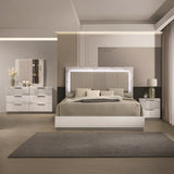 Mist Nightstand Two-Tone High-Gloss Marble & Lacquer Finish with Two Drawers, Velvet-Lined G150108676