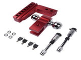 Adjustable Red Trailer Hitch Fits 2" Receiver 6" Drop Solid Tube Hitch 12500 LBS 16289842