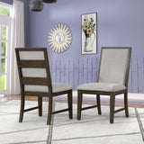 ZUN Aberll Solid Wood Upholstered Dining Chairs, Set of 2, Gray T2574P164584