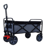 150L Collapsible Wagon Cart Foldable, Utility Garden Wagon with 360lbs Weight Capacity, Heavy Duty W321P269219