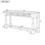 ZUN Console Table 63" Long Console Table with Drawers and Shelf for Entryway, Hallway, Living Room 60562639