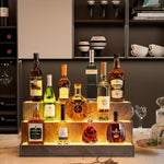 ZUN LED Lighted Liquor Bottle Display Shelf, 24 Inch Bar Display Shelf, DIY Illuminated Bottle Shelf W2178P163147