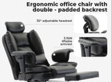 Office Chair 200 kg PU Leather Computer Chair with Lumbar Support and High Backrest, W2367P290485