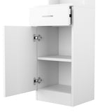 Standing 5 Compartments 1 Drawer 1 Door MDF Barber Cabinet White 67610212