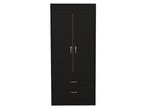 Lisboa Armoire, Rod, Double Door, Two Drawers, Metal Handles B200P188848