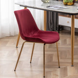 ZUN Aufurr Modern Velvet Dining Chair, Set of 2, Red T2574P164539