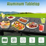 Folding Camp Table with Large Storage and Carrying Bags, for Indoor, Outdoor, Picnic, Party, 37"x 34227674