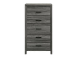 Denver Modern Style 5-Drawer Chest Made with Wood in Gray B009P272310