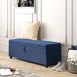 ZUN 55.3 Inch Extra Long Storage Ottoman Entryway Bench with Flip Top Storage Chest with Padded Seat Bed W1435P163386