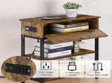 End Table with Drawer and Charging Station, Brown 36088781
