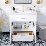 ZUN 30-Inch Bathroom Vanity with Ceramic Sink and Ample Storage - The Perfect Choice for Small Bathrooms WF530809AAK