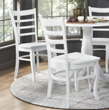 White Finish Dining Chairs Set of 2 Wooden Ladder-Back Casual Farmhouse Style Kitchen Dining Room B011P188439