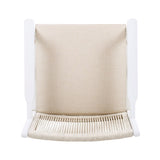 Outdoor Dining Chairs Set of 2, Acacia Wood Patio Armchair with Rope Design Back and Water Repellent N779P224995W