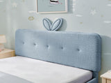 Full Size Kids Upholstered Bed with Oversized Rabbit Ear Headboard, LED Light & 4 Storage Drawers, W1413P384925