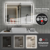 48"*36"LED Bathroom Mirror,Front-Lit and Back-Lit, Stepless Dimmable, 3 Colors CRI90, Brightness T3177P320625