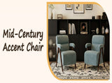 Mid Century Modern Accent Chair with Solid Wood Frame, Upholstered Living Room Chairs with Thick W3835P484157