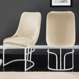 Emrald Modern Style 2PC Dinning Chairs made with wood and Steel Legs Beige B009P298424