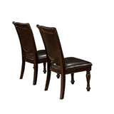 Set of 2 Leatherette Upholstered Side Chairs in Brown Cherry and Espresso B016P222691