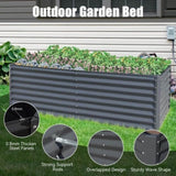 ZUN 8x4x2 ft Galvanized Raised Garden Bed, Outdoor Planter Garden Boxes Large Metal Planter Box for W1859P197999