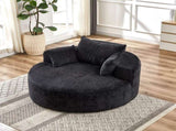 55'L Polyester Sponge single sofa,No Assembly Required,Fluffy Modern Sleeper Chair for Living room, W834P431153