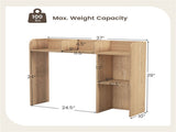 Natural Desktop Bookshelf for 27''/68.58cm Monitor, 93.9825.4073.66cm Engineered Wood Desk Hutch 81621000