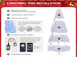 8 FT Pre-lit Artificial Christmas Tree, APP Controlled Xmas Tree Hinged Branches with 500 RGB Lights 34343736