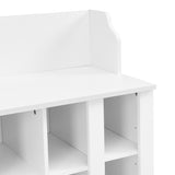 ON-TREND Shoe Storage Bench with Shelves and 4 Hooks, Elegant Hall Tree with Wall Mounted Coat Rack, WF313576AAK
