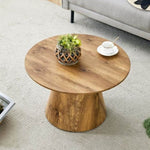 ZUN Natural Wood Grain MDF Round Coffee Table - 25.6" Diameter, 15.7" Height.Natural Wood Grain Texture W2920P232765