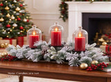 Christmas Flocked Centerpiece Candle Holder with 3 Candle Holders, Artificial Pine Needles & 6 Pine 36756860