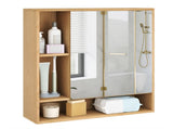 2 in 1 Mirrored Bathroom Wall Cabinet, Space-Saving Medicine Cabinet with Hidden Storage & Shelves 28407532