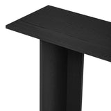 U_STYLE Modern and Curved Design Ash Veneer Console Table with Shelf,Suitable for Entryway,Hallway N711P241287B