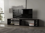 Wengue TV Stand for 70" Screen with Open Storage and Melamine Finish B062P290264