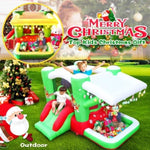 ZUN Christmas Jump 'n Slide Inflatable Bouncer for Kids Complete Setup with Blower 80" x 91" Play Area W1677115484