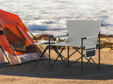 Oversized Foldable Camping Chair with Side Table & Cup Holder, 330 LBS Capacity for Outdoor Use-Gray 11091693