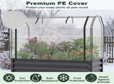 3-in-1 Metal Raised Garden Bed with Mini Greenhouse Cover, Elevated Planter Box - Black 46584296