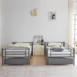 Twin Over Twin Convertible Bunk Bed with 2 Storage Drawers, Metal Bunk Bed Can be 58532352