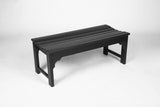 Backless HDPE Adirondack Bench with Wood Texture, Poly Lumber Seat for Patio, Backyard, Balcony, All W2103P254587