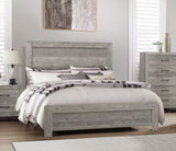 Rustic Design Gray Finish 1pc Queen Size Bed Panel Headboard Footboard Bedroom Furniture B01154137