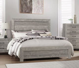 Rustic Gray Finish Full Size Panel Bed Wooden Bedroom Furniture 1pc, Bed in a Box B011P248597